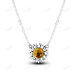 Luxury Jewelry Sunflower Sunshine flower Stone Chain Necklace Collier Choker Women Necklace 925 Silver Jewelry Gift