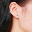 Silver Needle Stud Earrings Cute Animals Sloth Earring For Women