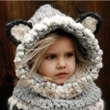 Winter Kids Fox Ears Handmade Beanie Hat Scarf Sets for 1~10 Year Old Children Girls