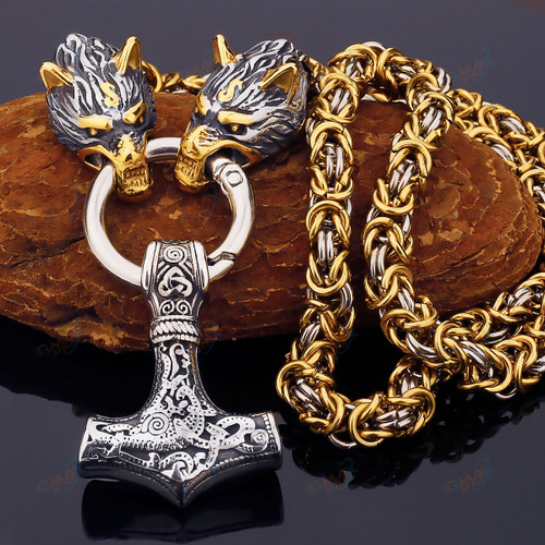 Nordic Celtic Wolf Men's Necklace Pendant