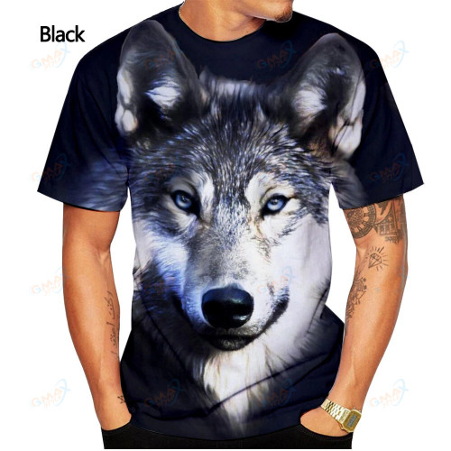 Fashion Wolf Man Short Sleeve 3D-printed Casual T-shirt