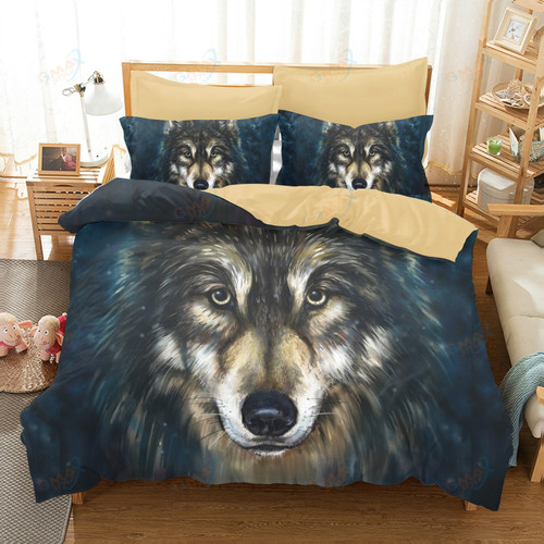 3d snow wolf king/queen/twin size 3/4pcs bedding set
