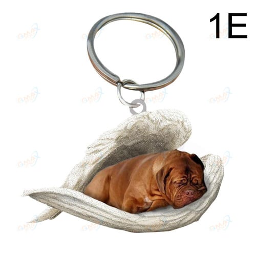 New 1PC Sleeping Angel Dogs Hung Ornament Keychain