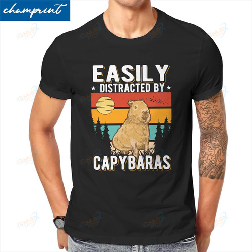Men Easily Distracted by Capybaras T Shirts