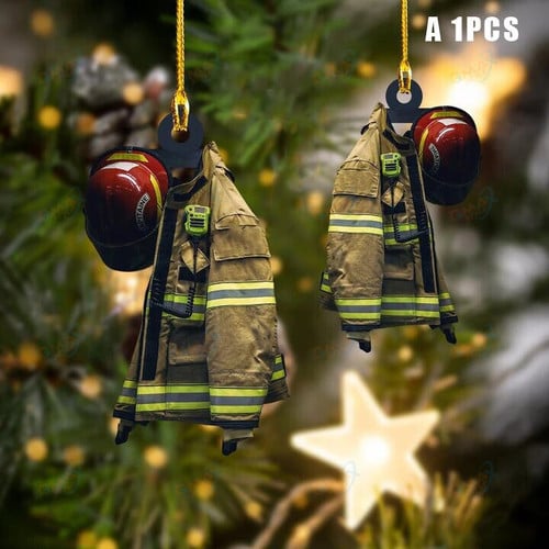 Decorated Firefighter Ornament