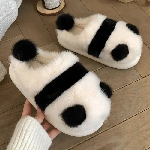 New Winter Indoor Panda Slippers Women