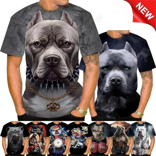 Fierce Bulldog Boxing 3D Bully Pitbull Print T-shirt