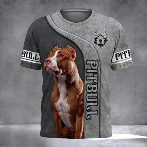 Men's T Shirts Pet Dog Pitbull 3D Print