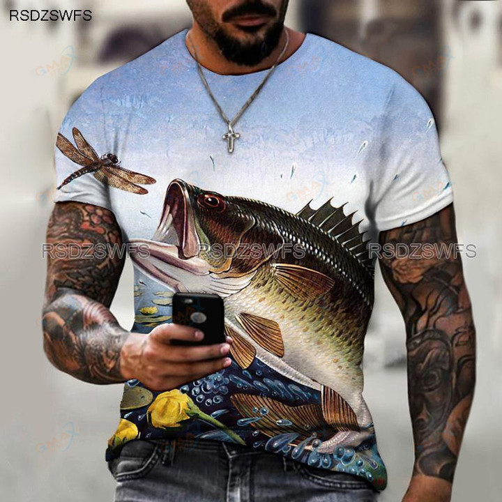 Fishing 3D Printing Men's T-shirt