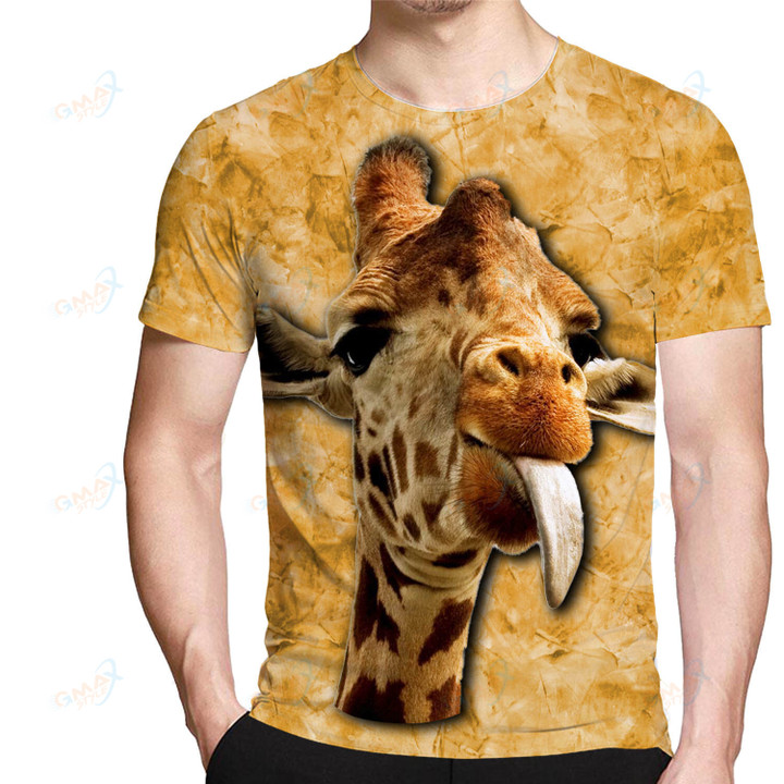 Funny giraffe Mens 3d T Shirts