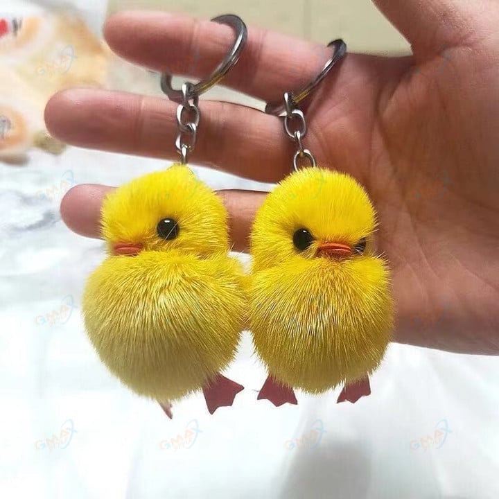 Cute Yellow Duck Plush Toys Keychain Soft Stuffed Dolls Toy