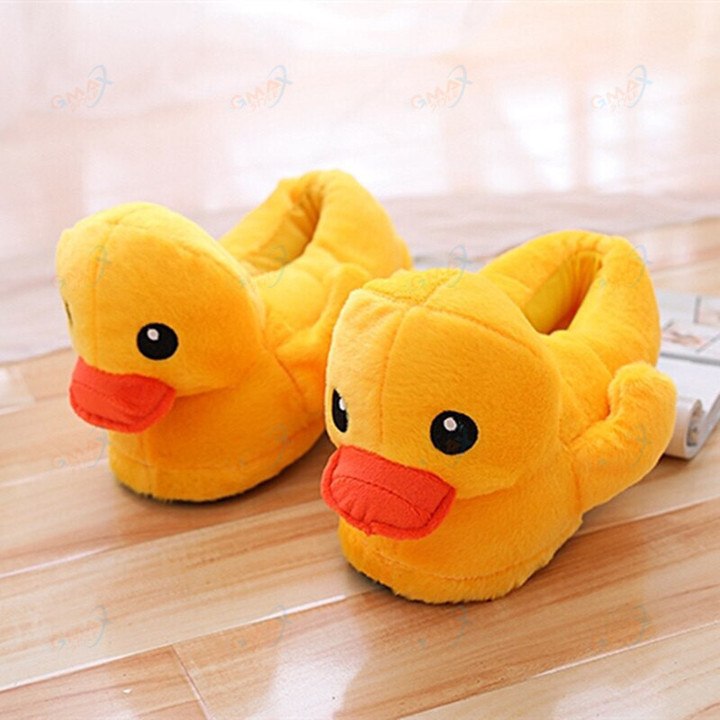Duck Cute Animal Winter Slippers Custom Slippers Special Fur Slippers Funny Shoes Men Women Home House Slippers Children Indoor