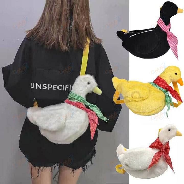 Adult Kid Girls Duck Plush Purse Cartoon Animals Shape Crossbody Bag Shoulder Messenger Bag New