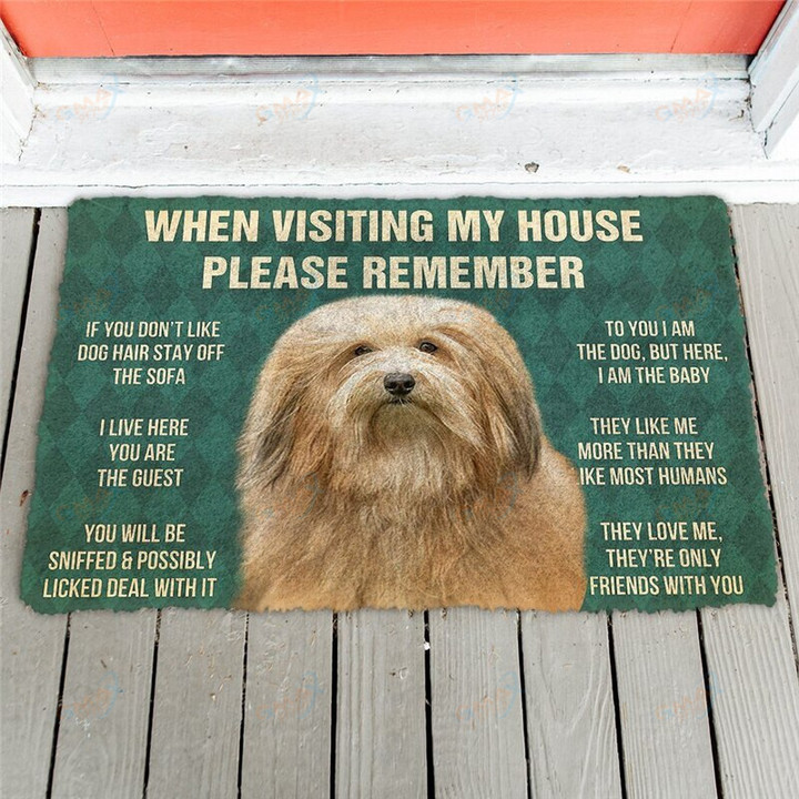 Please Remember Husky Dogs House Rules Doormat Decor Print Carpet Soft Flannel Non-Slip Doormat for Bedroom Porch