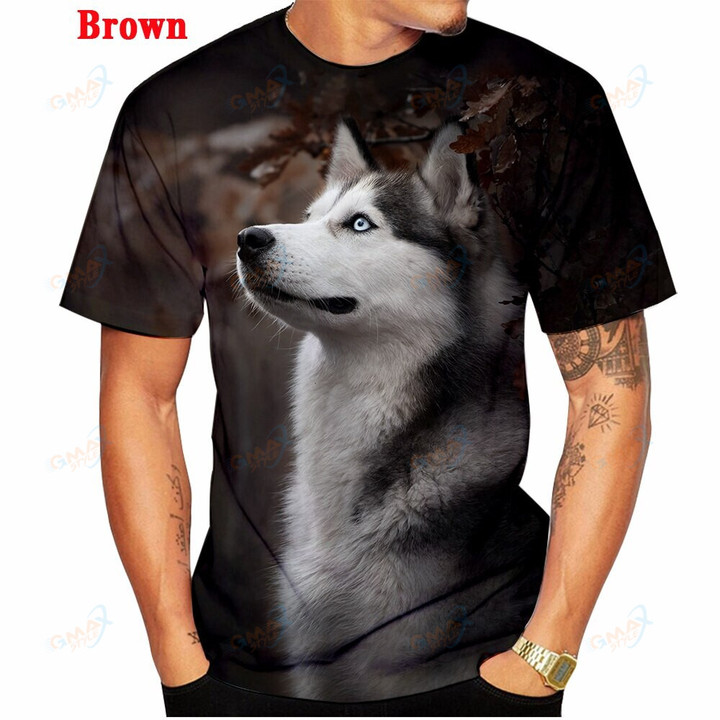 Men and Women Summer New Fashion 3D T-shirt Animal Siberian Husky Funny Personality Creative O-neck Tops