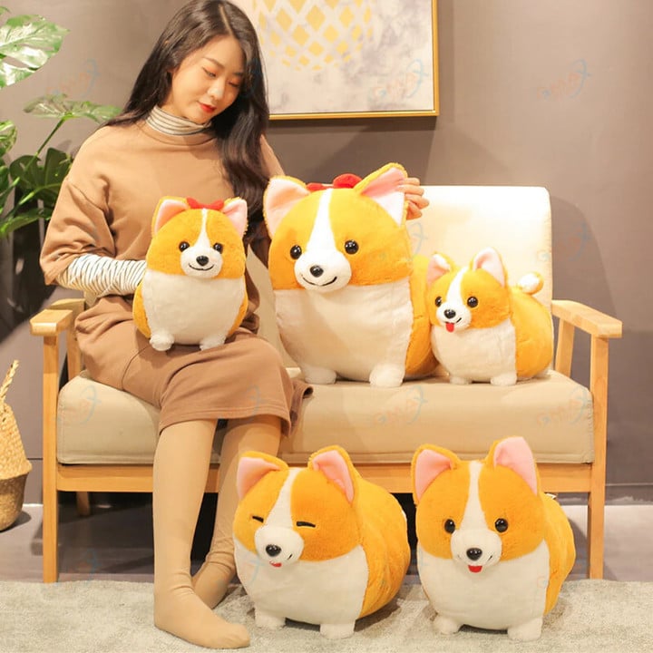 Kawaii Cute Corgi Stuffed Plush Toys For Children Soft Corgi Plush Doll Pillow Children Girls Kids Birthday Gift