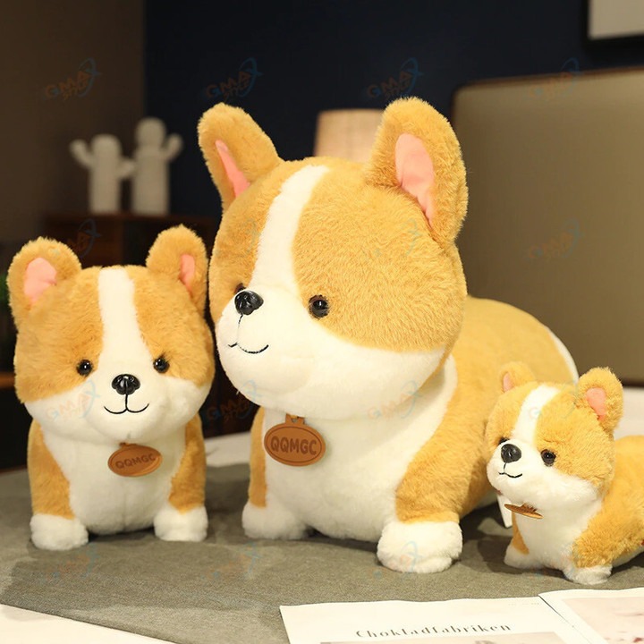 Cute Corgi Dog Plush Toys Stuffed Animal Puppy Dog Pillow Cushion Soft Lovely Doll Kawaii Xmas Gift for Kids