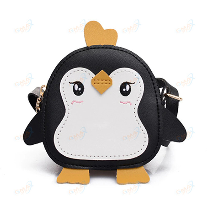 Cute Penguin Shape Shoulder Messenger Bag for Women Girls Mini PU Leather Crossbody Bags Girls Cartoon Coin Purse Woman Bags