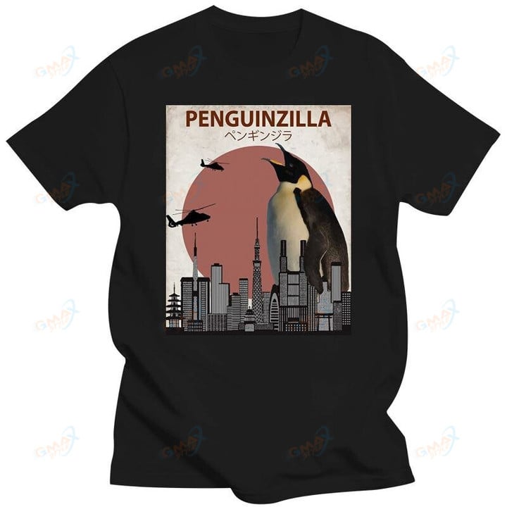 New Hot Sale Fashion 100% Cotton Penguinzilla Funny Emperor Penguin Lovers T-Shirt Gift Tee Shirt