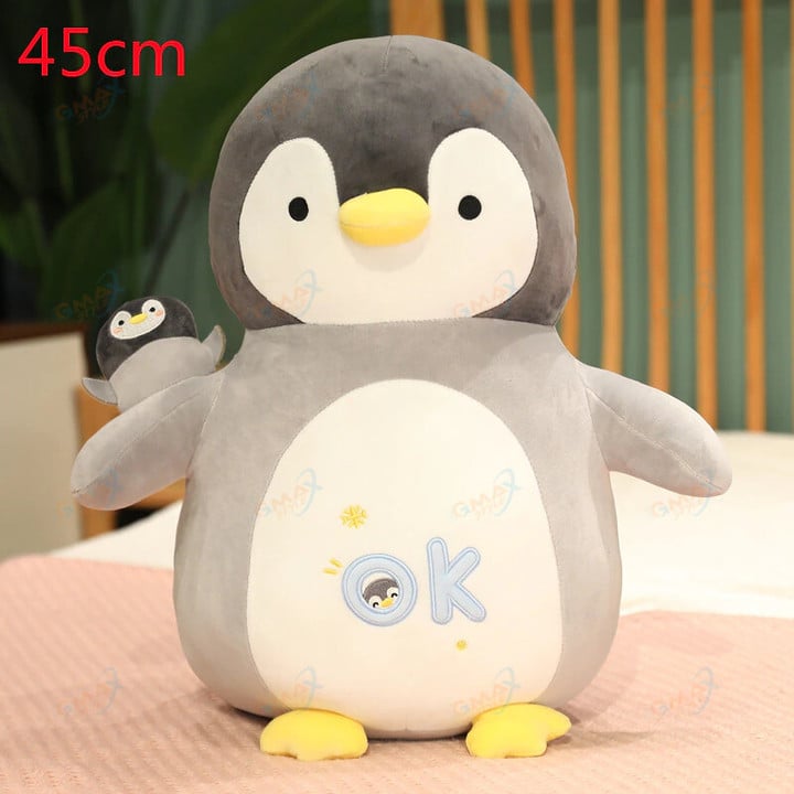 1pc Kawaii Mother and Child Penguin Plush Doll Cute Stuffed Toys Soft Sleeping Pillow For Children Girls Christmas Gift