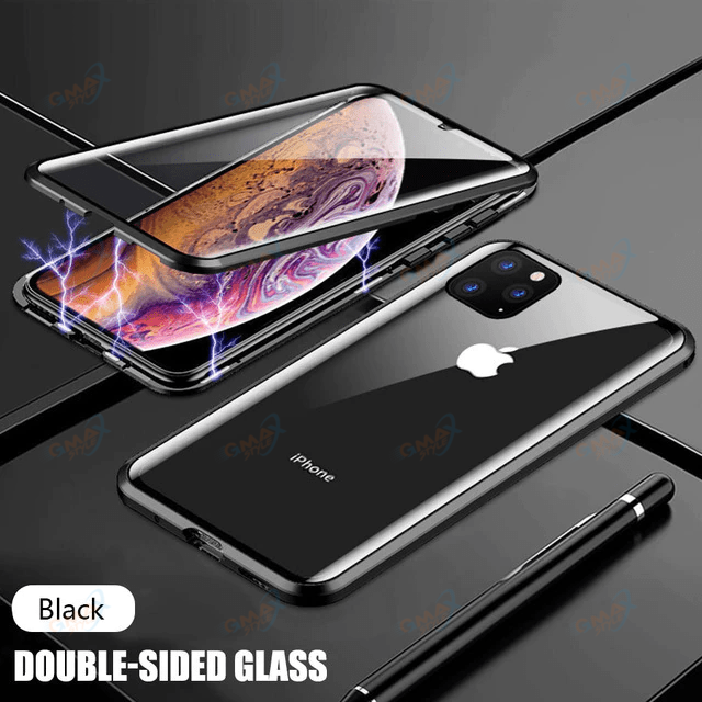 360 Double Glass Shell Magnetic Adsorption Phone Case
