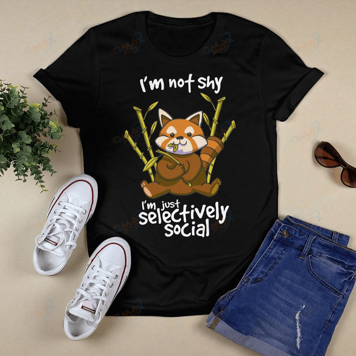 I’m not shy. I’m just selectively social Panda T-Shirt