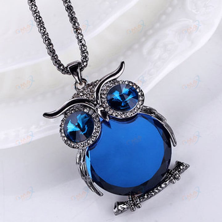 Pendant Owl Womens Necklace Long Simples Rhinestone Necklace Decoration & Hangs