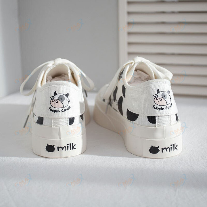 Cows Shoes High Top Thick Heels Sneakers