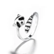 cute delicate raccoon fox tail jewelry ladies engagement wedding gift open ring