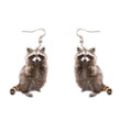 Raccoon Procyon lotor Acrylic drop earrings