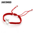 Owl Charm Bracelet Braided Red Rope Bracelet for Women Men Adjustable Handmade Bracelet