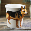 German Shepherd Coffee Mug Creative 3D Hand Painted Animal Ceramic Tea Milk Cup