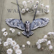 Fashion Owl Pendant Necklace Witch Charm Jewlery Moon Phase Art Necklace
