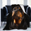 Grey Flannel Fleece Rottweiler Blankets and Throws for Sofa Winter