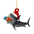 1Pcs Christmas Shark Wooden Pendants Xmas Tree Ornaments H