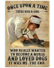 Baby Girl Nurse and Dog Dachshund Metal Sign