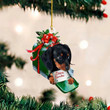 Christmas Dogs Drop Ornament Double Sided