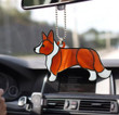 Acrylic Car corgi Dog Keychain Lucky Cute Keyring
