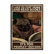 Pug Dog and Book Lovers Poster