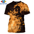 Summer Tee Men Cool T shirt 3D Print Firefighter Fireman Short Sleeve T-shirt
