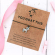 Vintage You Goat This Wish Bracelet Goat Animal Charm Wish Card Friendship Bracelets