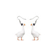 Duck Earrings Drop Dangle Clip Farm Animal Pet Jewelry Girls Gift