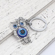 Deep Blue Owl Eye Keychain Pendant Car Key & Keyring