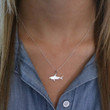 Shark Pendant Necklace Women Stainless Steel Link Chain Necklace