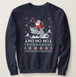 Ugly Christmas Sweater Santa Riding Shark Christmas Gift Pullover Hoodie