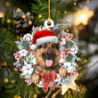 Christmas Tree Ornaments Lovely Cat Dog With Santa Hat Pendant