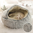 Winter Long Plush Pet Cat Bed Round Cat Cushion Cat House