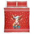 Cow Christmas Bed Set