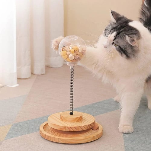 Cat Feeder Toy for Indoor Cat Slow Feeders Spring Toy