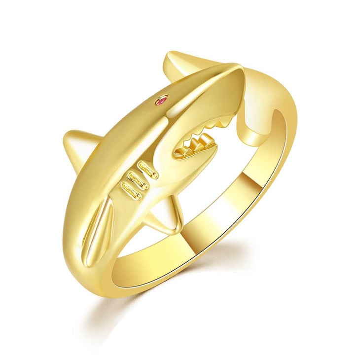 Gold Color Shark Ring